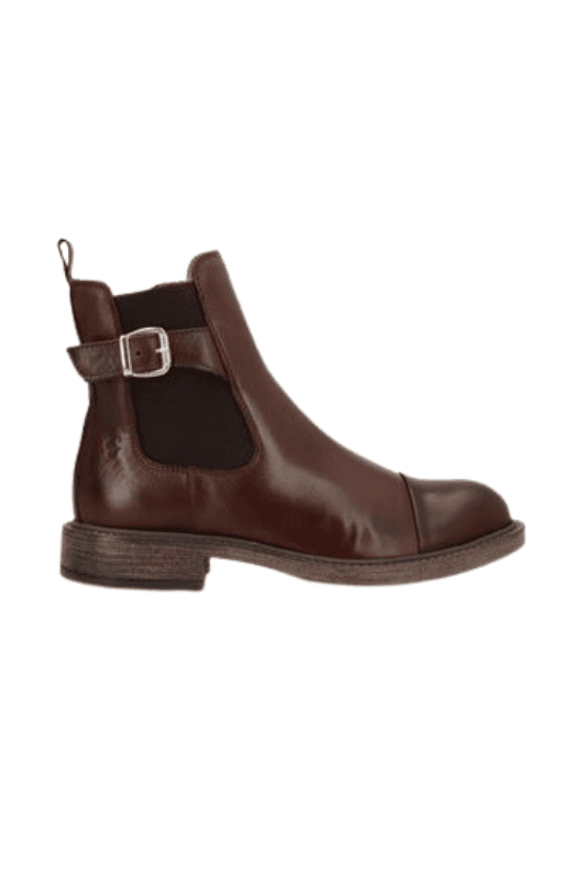 Shoedesign Copenhagen Beatrice skindstøvle i mørkebrun med spænde