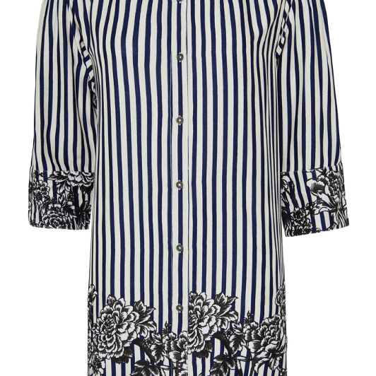 Ofelia Ollie tunika | Flot print i marine hvid