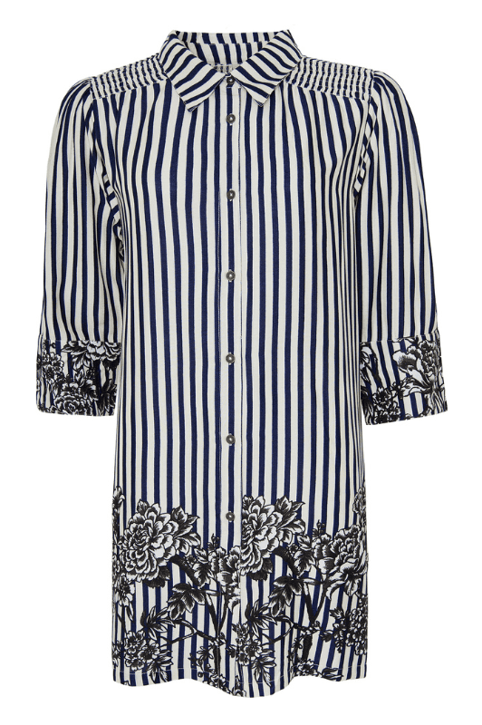 Ofelia Ollie tunika | Flot print i marine hvid