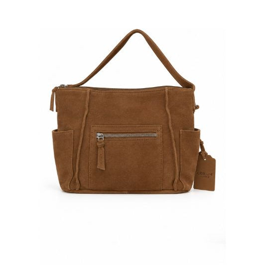 Corium crossbody i sandfarvet ruskind