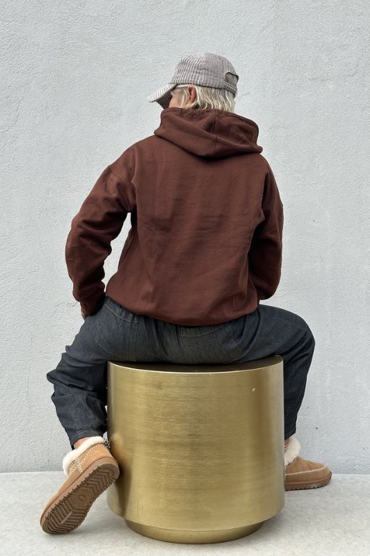 Gaspar Haiti sweat I Cool top med guldsmed applikation I Nougat brun