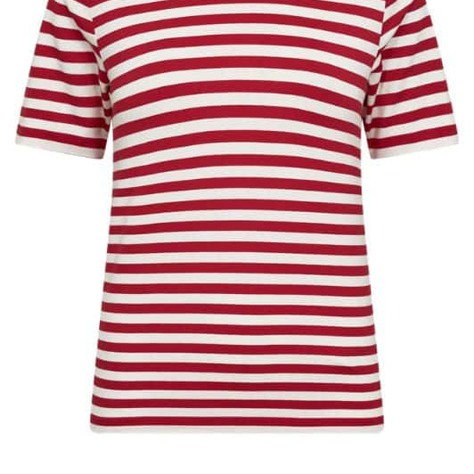 Freequent Liana t-shirt I Strib rød hvid