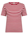 Freequent Liana t-shirt I Strib rød hvid