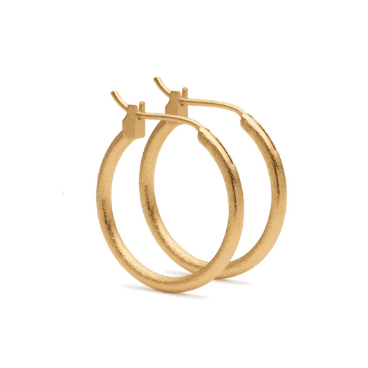 Pure by Nat I Hoop creoler øreringe børstet guld 20 mm