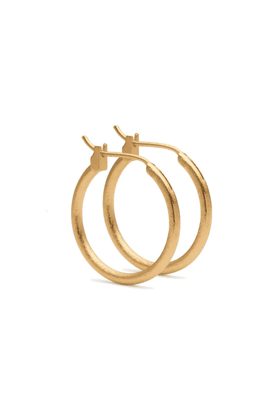 Pure by Nat I Hoop creoler øreringe børstet guld 20 mm