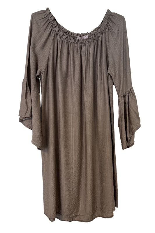 Moondust Lina solid dress I Løs viskose sommerkjole sand
