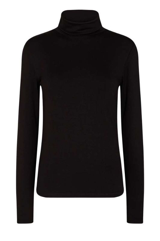 Freequent Liana bluse I Sort rullekrave