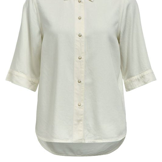 Object Frame denimskjorte med korte ærmer i lys creme I Dresslab