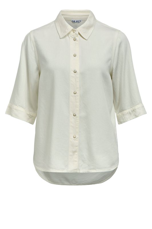 Object Frame denimskjorte med korte ærmer i lys creme I Dresslab