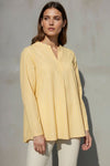 Ofelia Simi blouse I Stribet viskose top i gul strib I Dresslab