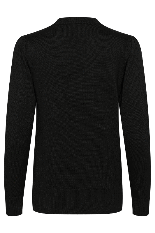 Saint Tropez Jemma cardigan | Strikket cardigan med perlemorsknap I Sort