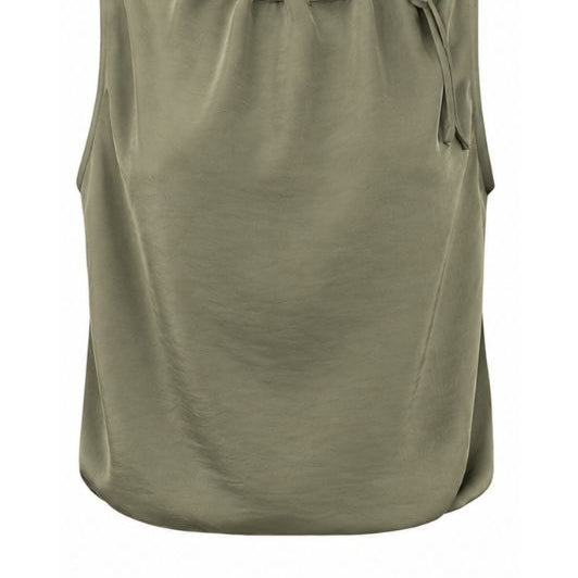 Tooday Aya top I Armygrøn top i satinlook I Dresslab