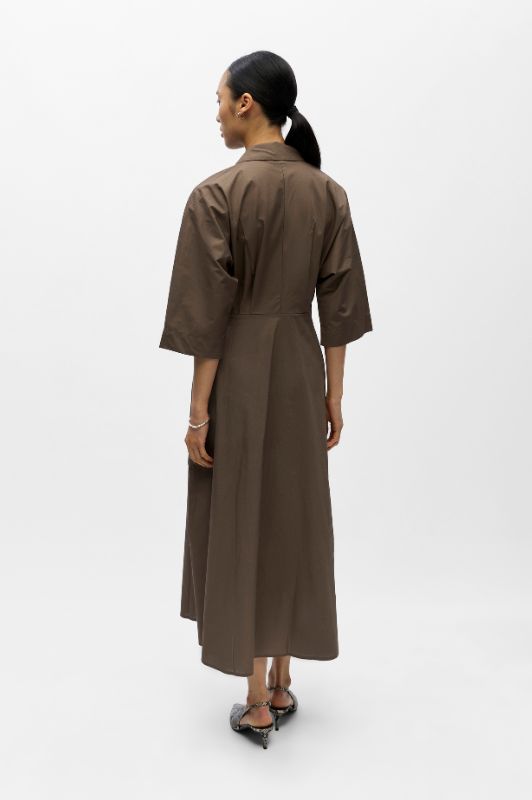 Object Elly hope dress  I Brun poplin kjole I Dresslab
