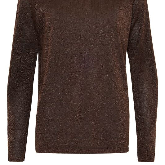 Ofelia Trine bluse | Brun strik med lurex