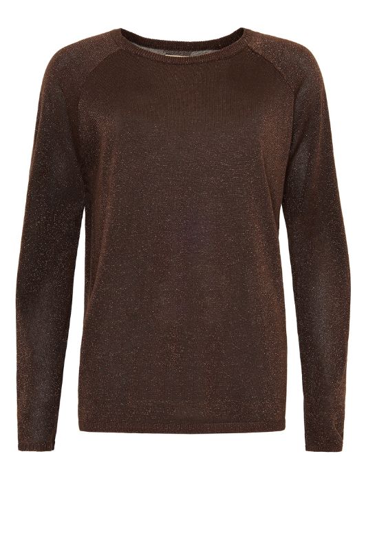 Ofelia Trine bluse | Brun strik med lurex