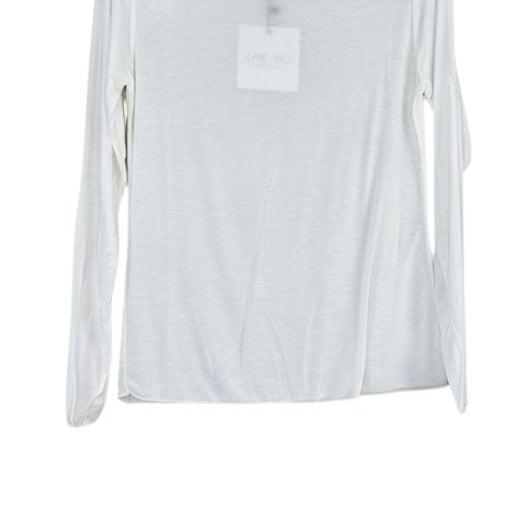 OM-HU Bello bluse | Langærmet t-shirt med cashmere i hvid I Dresslab