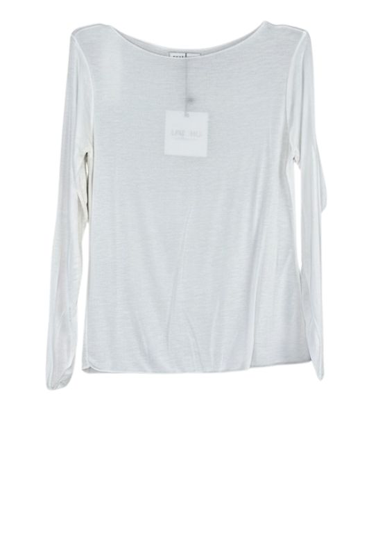 OM-HU Bello bluse | Langærmet t-shirt med cashmere i hvid I Dresslab