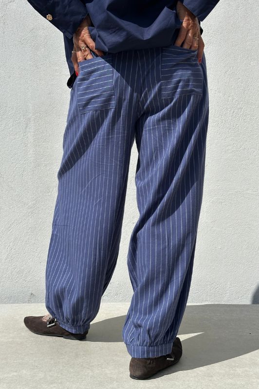 Gaspar Tropea balloon pant  | Pinstripe blå buks