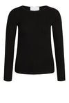 La Rouge Lisa langærmet ribtop med rund hals i sort | DressLab