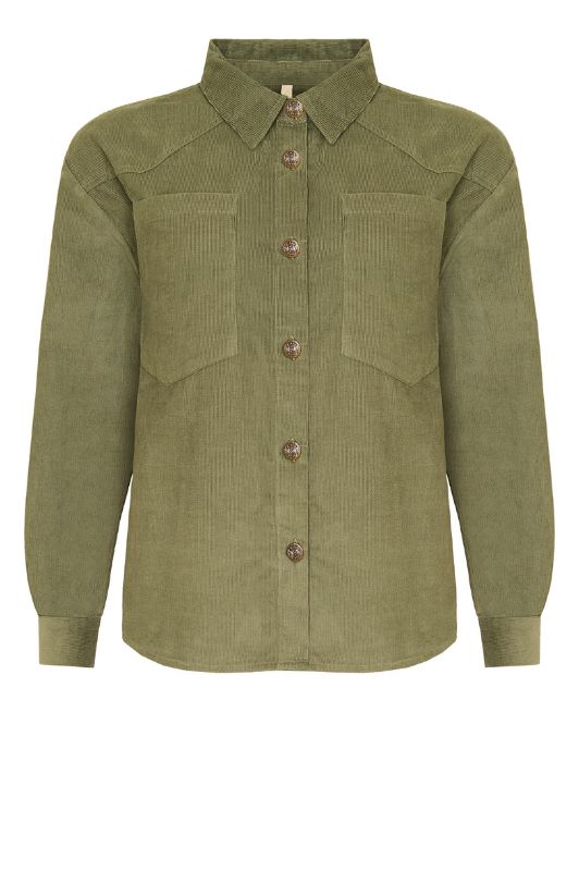 Ofelia Lykke shirt I Fløjlsjakke i army