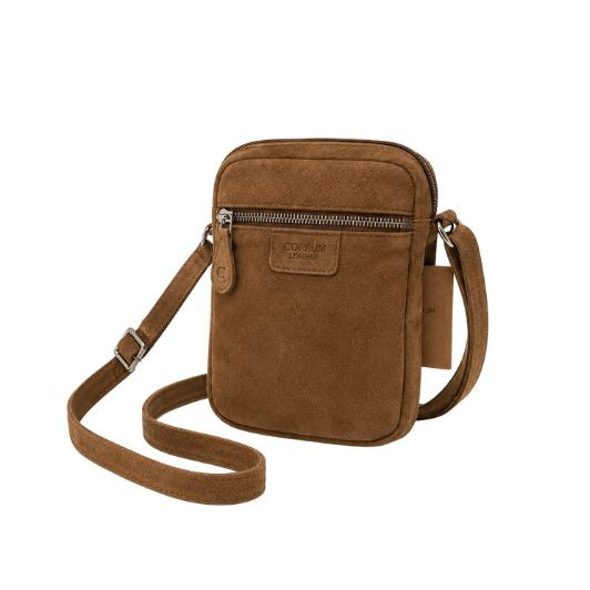 Corium Crossbody Taske i ægte sand ruskind | Allround rummelig og cool form
