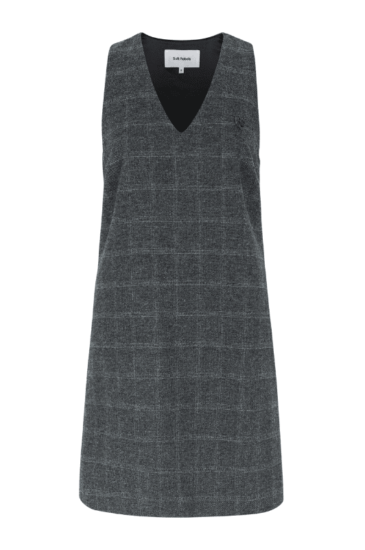 Soft Rebels Annie dress  | Grå spencer kjole i 20% uld