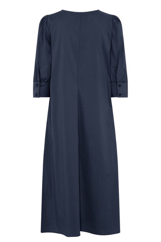 La Rouge Kamilla s/s poplin kjole i marine