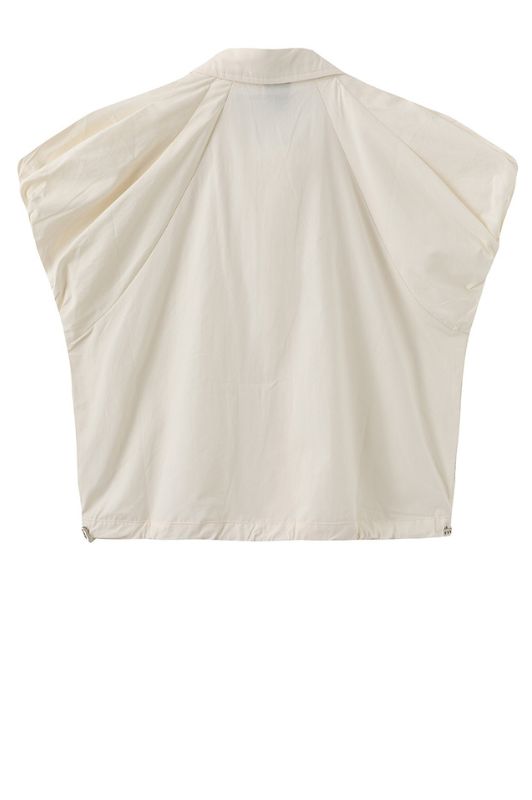 Luxzuz Vivette shirt I Creme kort sommerjakke med crochet detaljer