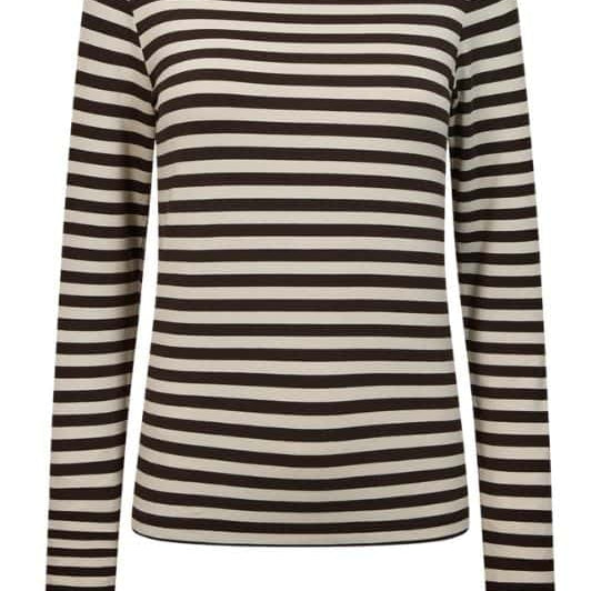 Freequent Liana bluse I Strib brun hvid
