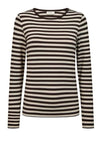 Freequent Liana bluse I Strib brun hvid