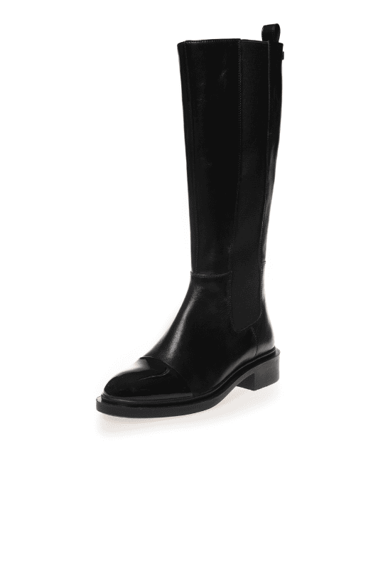 Copenhagen Shoes Love boot | Sort høj skind støvle med elastik og laksnude
