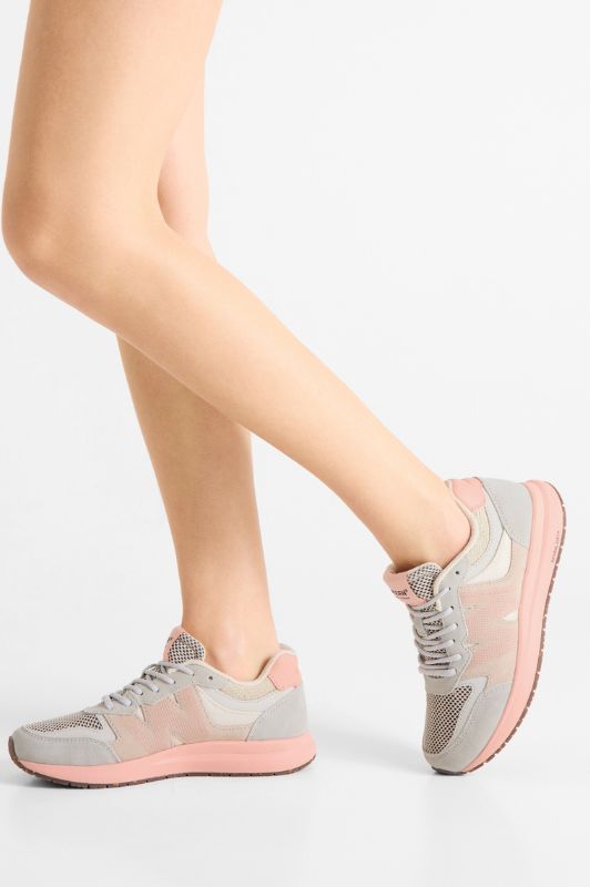 Woden Rigmor open mesh leather sneakers | Blush