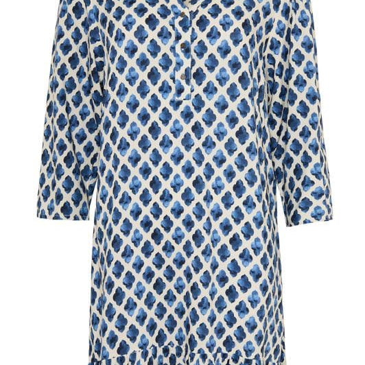 Ofelia Honny kjole | A-shape kjole i flot blåt print