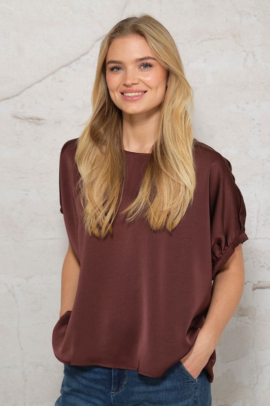Prepair Emily festbluse i bordeaux satin