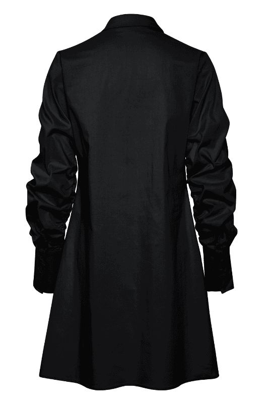 Karen By Simonsen Maddie Dress | Sort kjole med skjortekrave og lange ærmer