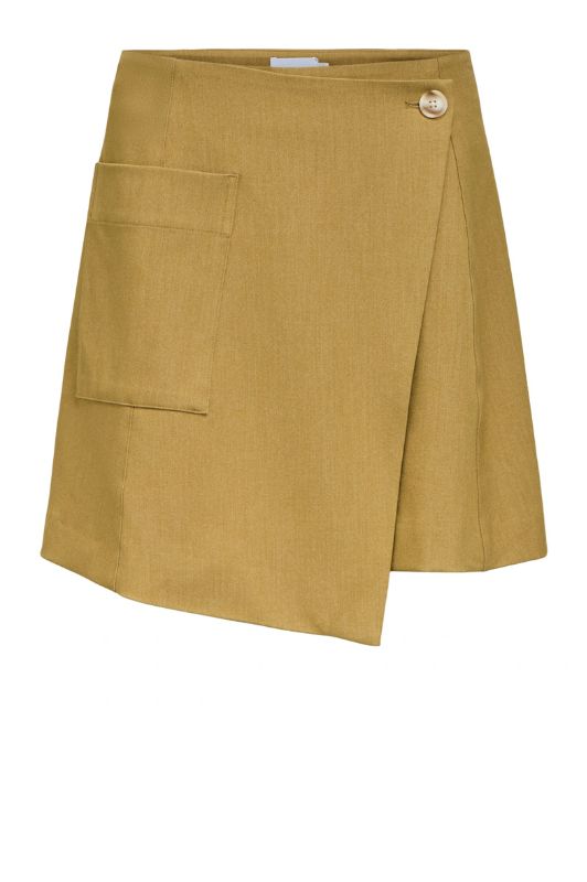 Object Lisa skirt I Kort asymmetrisk nederdel i khaki