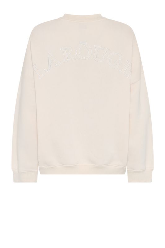 La Rouge Silvia sweat i offwhite med ryg broderi