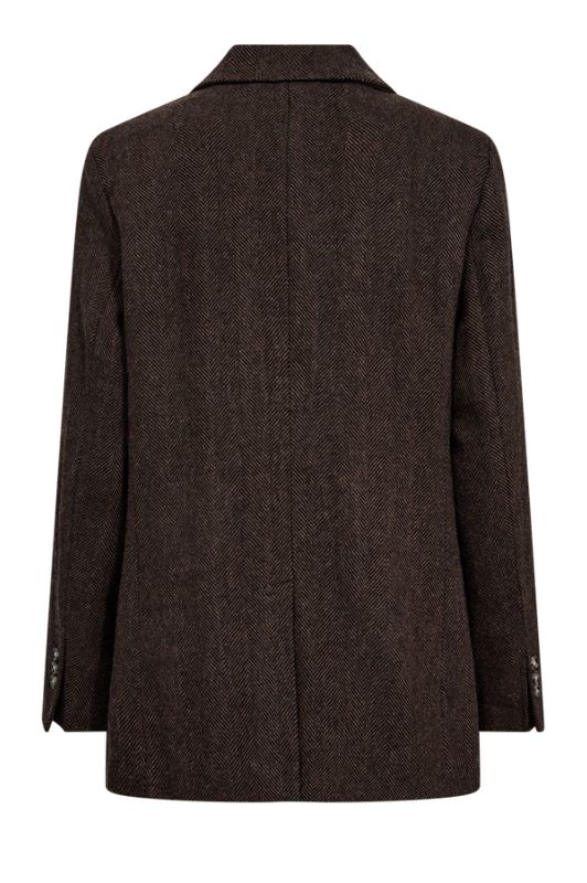 Freequent Zango jacket I Mørkebrun og sortmønstret blazer