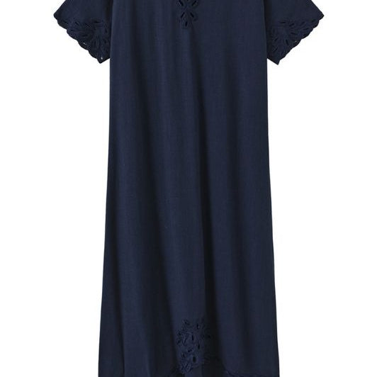 Luxzuz Vanessa dress | Viskosekjole med blondedetaljer i navy