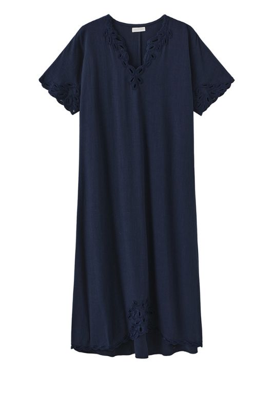 Luxzuz Vanessa dress | Viskosekjole med blondedetaljer i navy