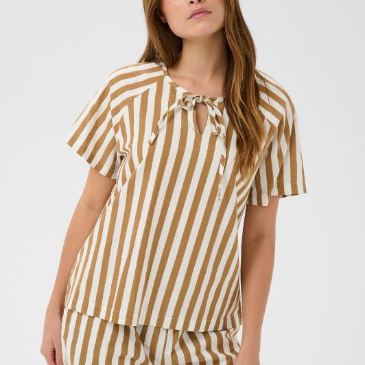 Saint Tropez Zalinda blouse | Sommerbluse i brune striber