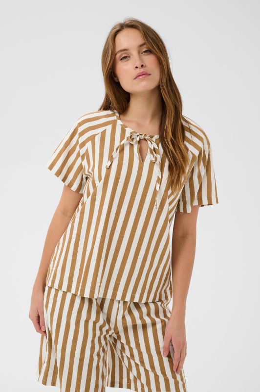 Saint Tropez Zalinda blouse | Sommerbluse i brune striber