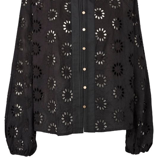 Prepair Avery I Sort broderi anglaise skjorte