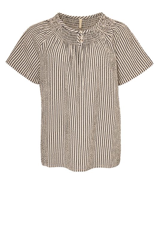 Ofelia Anja bluse i stribet bæk bølge I Dresslab