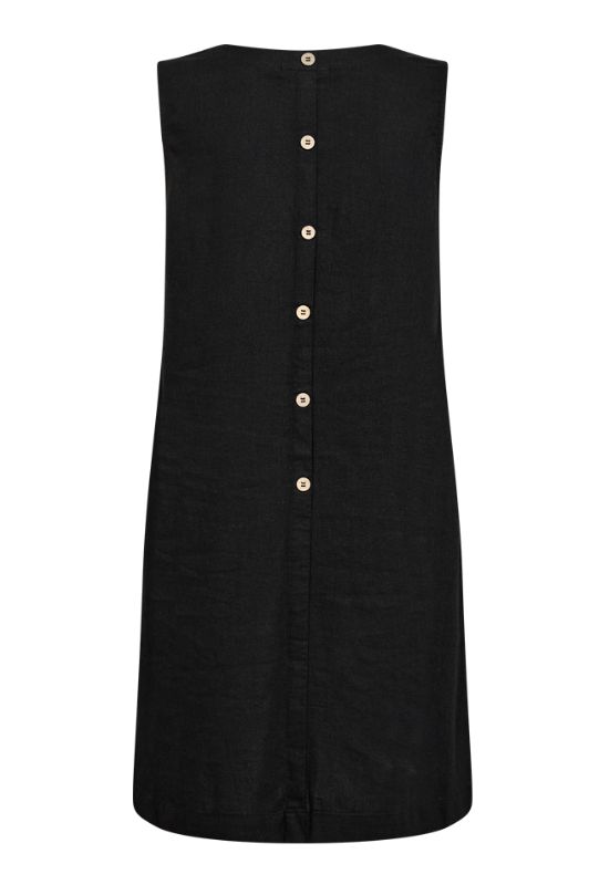 Freequent Lava U dress | Ærmeløs hørkjole i sort I Dresslab