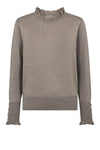 FreeQuent Katie pullover | Brun meleret strik med similiknapper