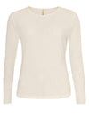Ofelia Gitte bluse | Offwhite meshbluse med tone i tone print