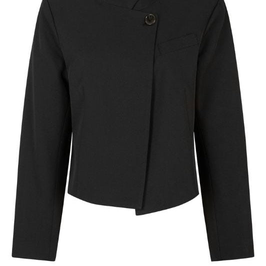 Tooday Devin short blazer I Kort blazer i sort med asymmetrisk lukning