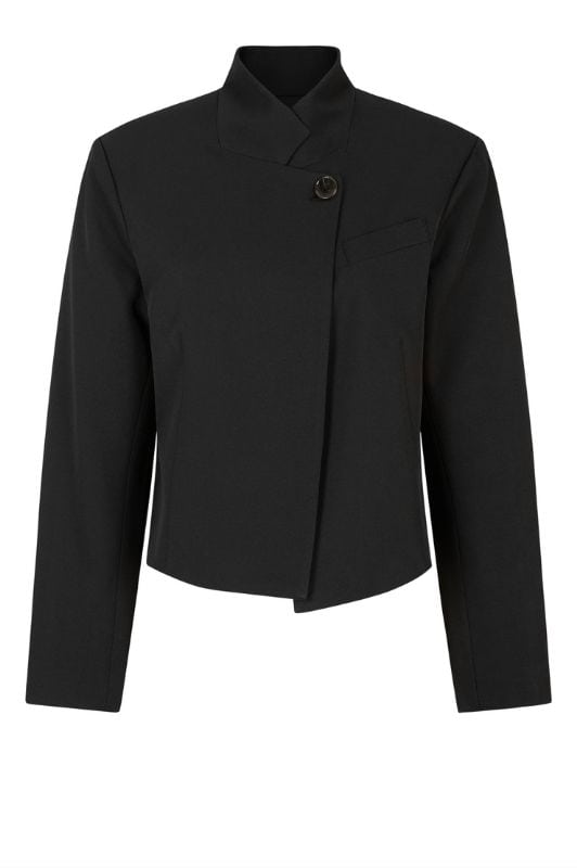 Tooday Devin short blazer I Kort blazer i sort med asymmetrisk lukning