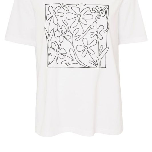 Ofelia Nia t-shirt | Hvid tee med sort print I Dresslab